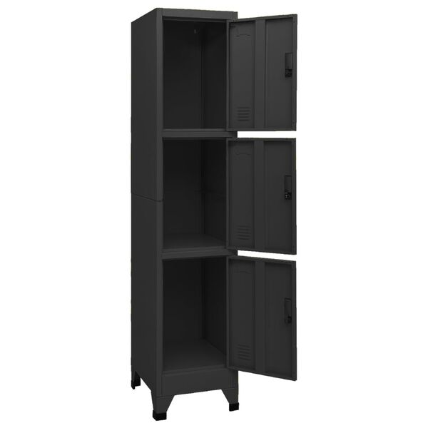 vidaXL Φοριαμός Μαύρος 38 x 45 x 180 εκ. Ατσάλινος