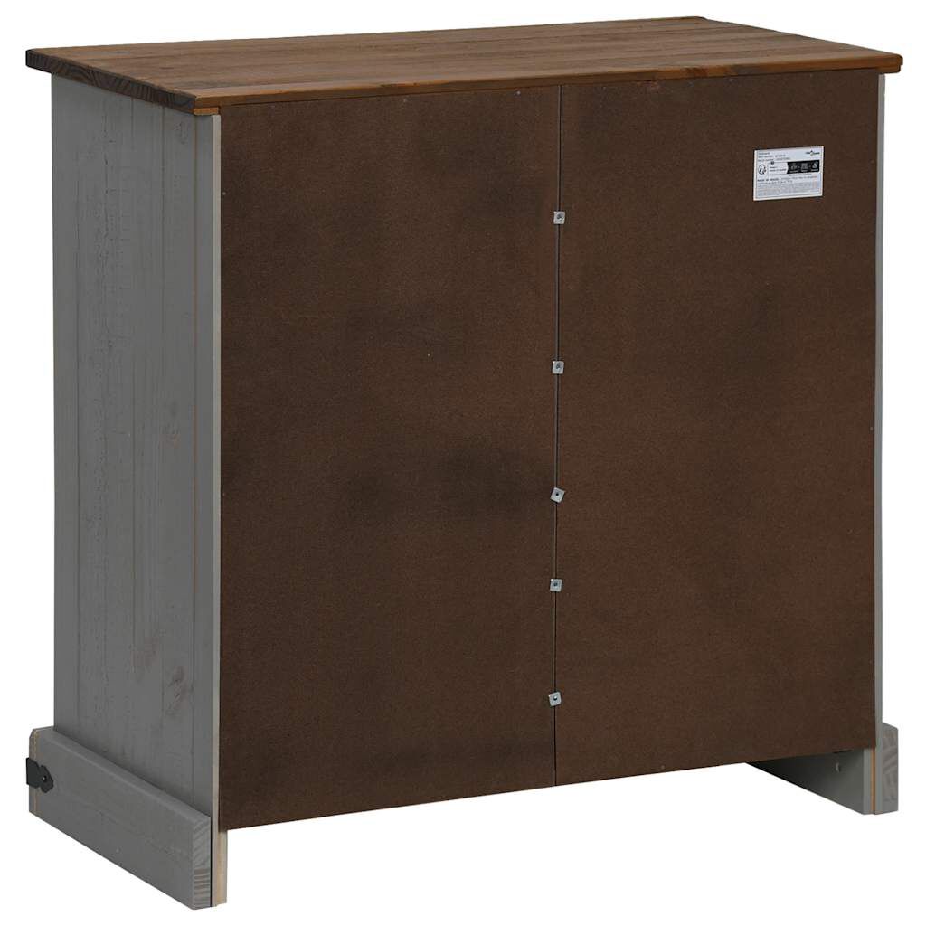 vidaXL Sideboard HALDEN με συρόμενη πόρτα γκρι 80x40x80 cm μασίφ ξύλο