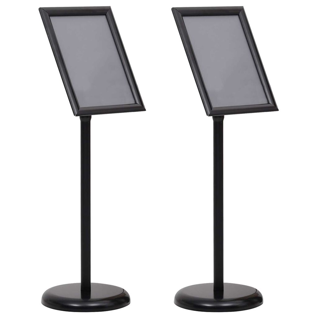 vidaXL Βάσεις Αφισών 2 pcs Μαύρο 32.5x 24 x 78 εκ Κράμα Αλουμινίου