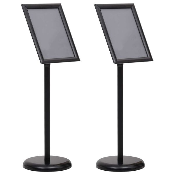 vidaXL Βάσεις Αφισών 2 pcs Μαύρο 32.5x 24 x 78 εκ Κράμα Αλουμινίου
