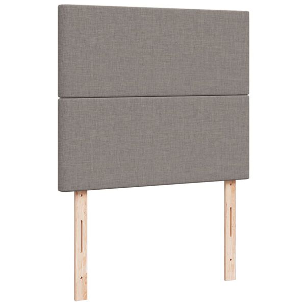 vidaXL Κρεβάτι Boxspring με Στρώμα Taupe 120x190 εκ. Υφασμάτινο