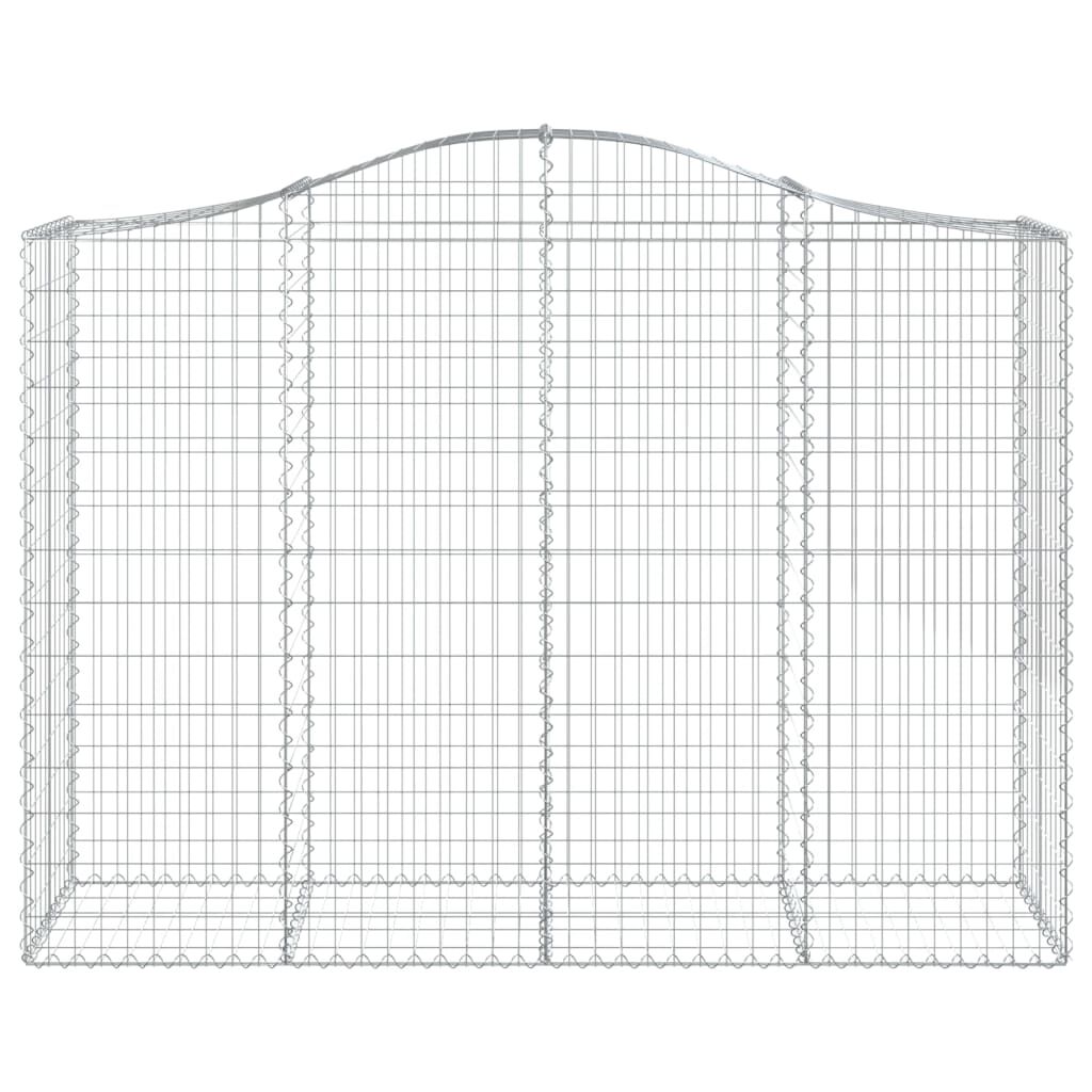 vidaXL Συρματοκιβώτια Τοξωτά 2 τεμ. 200x50x140/160 εκ. Γαλβαν. Ατσάλι