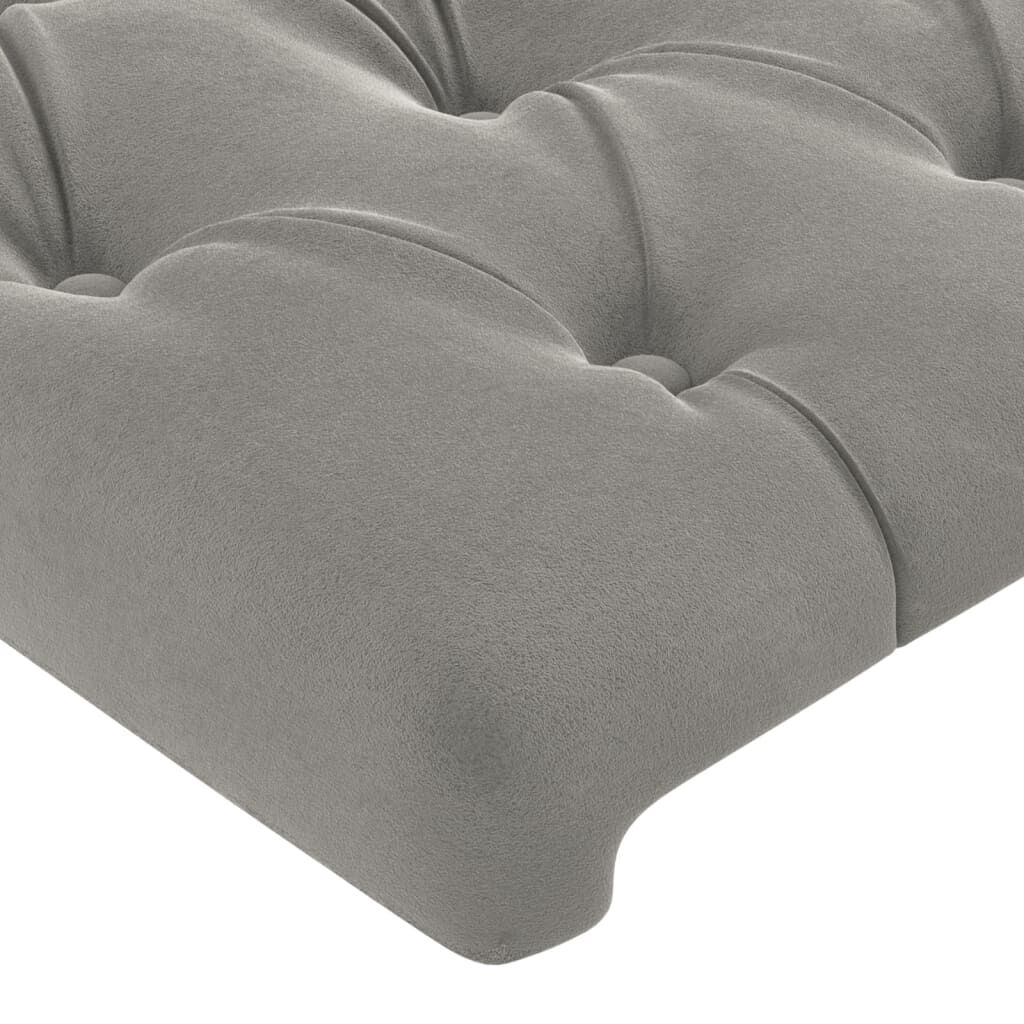 vidaXL Κεφαλάρι Κρεβατιού Ανοιχτό Γκρι 80x7x78/88 εκ. Βελούδινο