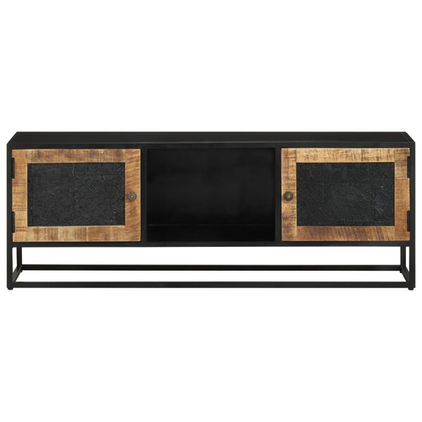 vidaXL Έπιπλο Τηλεόρασης 110 x 30 x 40 εκ. Μασίφ Ξύλο Μάνγκο & Σίδηρος