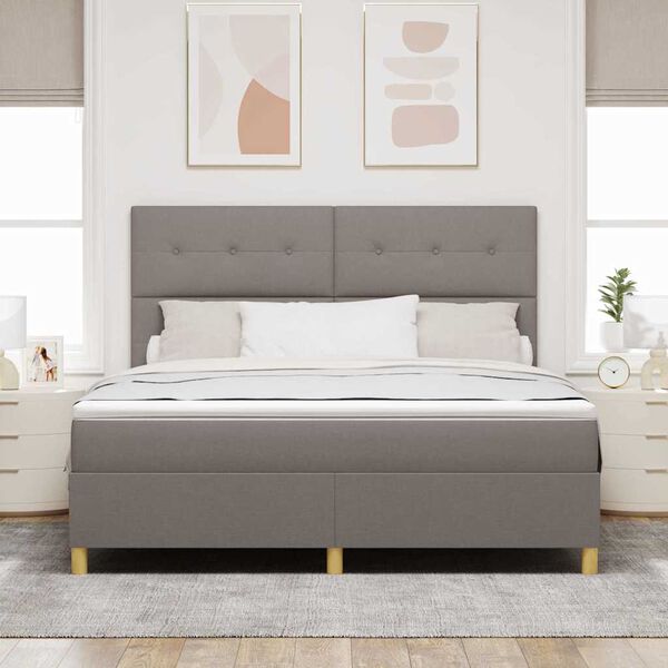 vidaXL &Kappa;&rho;&epsilon;&beta;ά&tau;&iota; &mu;&epsilon; &epsilon;&lambda;&alpha;&tau;ή&rho;&iota;&alpha; &mu;&epsilon; &sigma;&tau;&rho;ώ&mu;&alpha; Taupe 180 x 200 cm ύ&phi;&alpha;&sigma;&mu;&alpha;