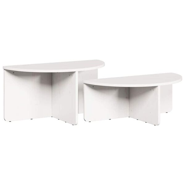 vidaXL Τραπεζάκι σαλονιού 2 pcs Λευκό 79 x 39.5 x 40 εκ