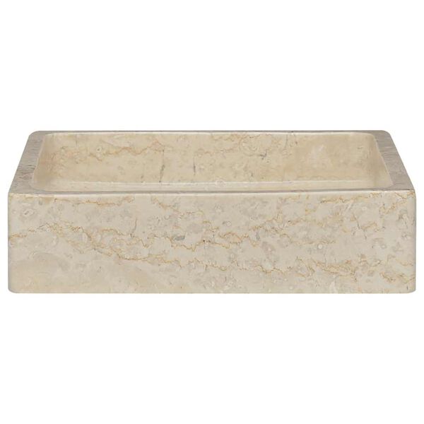 vidaXL Νιπτήρας Κρεμ 40 x 40 x 10 εκ. Μαρμάρινος