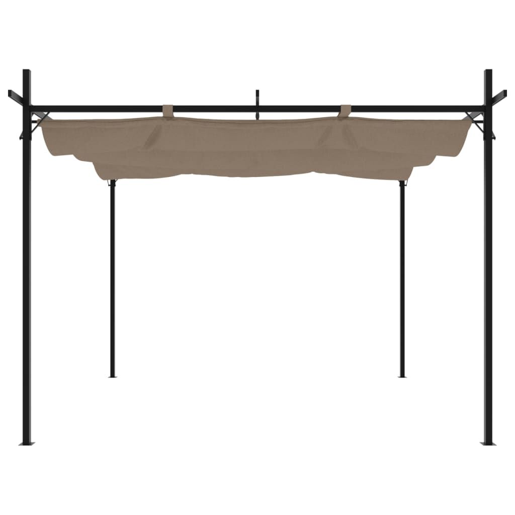 vidaXL Πέργκολα με Πτυσσόμενη Οροφή Taupe 295 x 292 x 230 εκ.