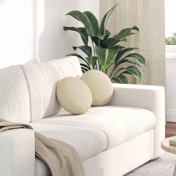 vidaXL Μαξιλάρια καθισμάτων 2 pcs Κρεμ Ø30 x 13 εκ ύφασμα