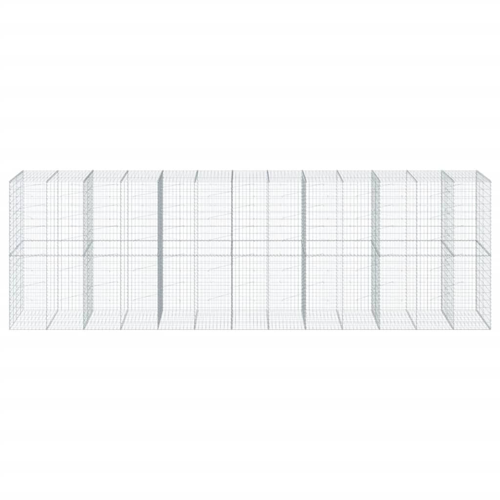 vidaXL Συρματοκιβώτιο με Κάλυμμα 650x100x200εκ από Γαλβανισμένο Χάλυβα