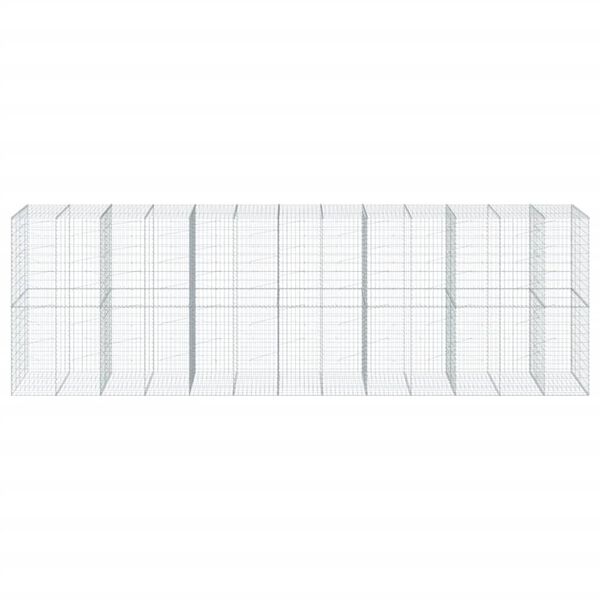 vidaXL Συρματοκιβώτιο με Κάλυμμα 650x100x200εκ από Γαλβανισμένο Χάλυβα