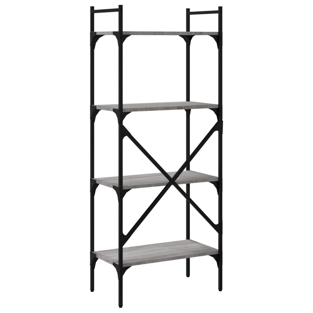 vidaXL Βιβλιοθήκη 4 Επιπέδων Γκρι Sonoma 56x31,5x138,5 εκ. Επεξ. Ξύλο