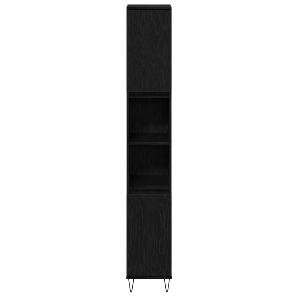 vidaXL Ντουλάπα Μπάνιου Μαύρη Δρυς 30x30x190 εκ Κατασκευασμένο Ξύλο