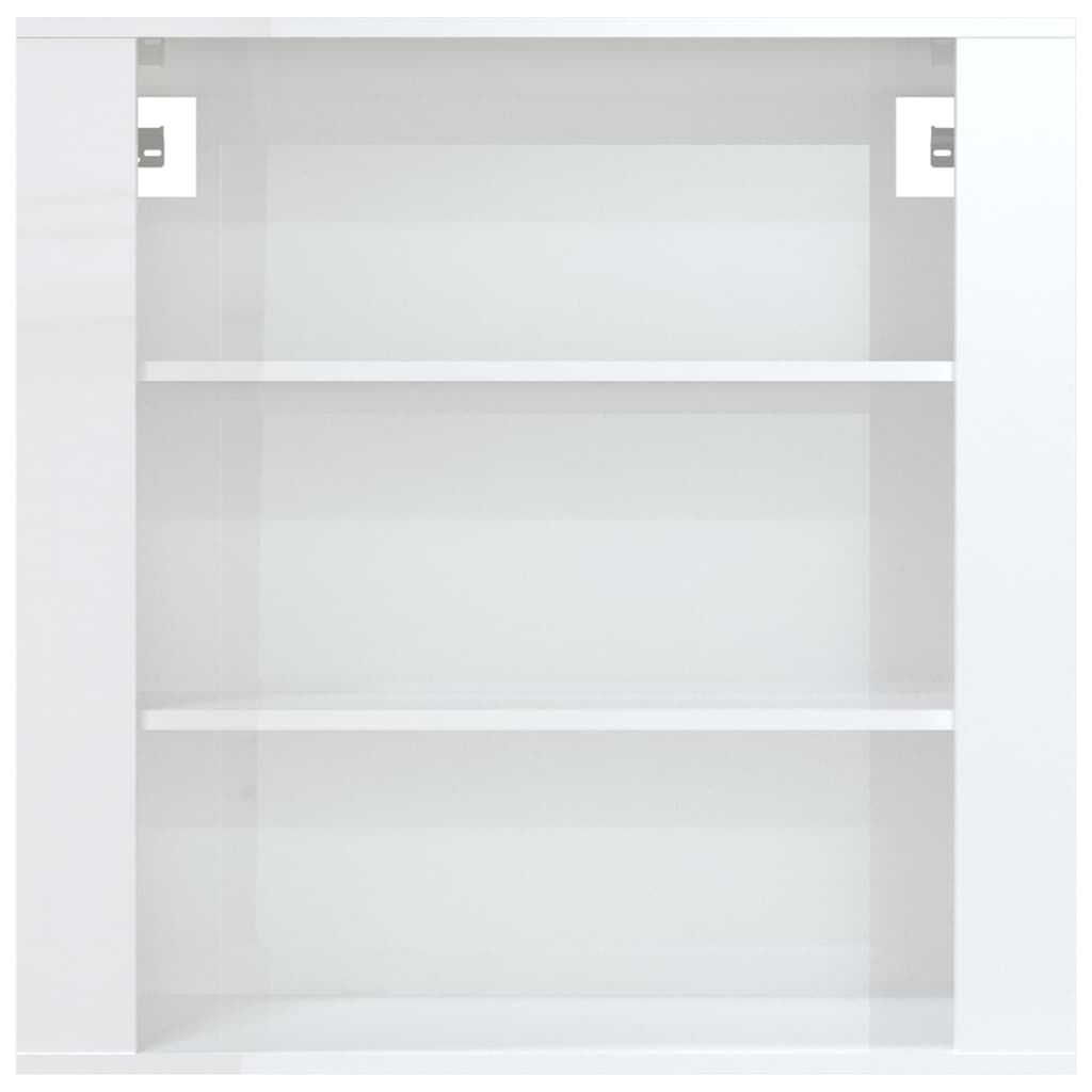 vidaXL Ντουλάπι Τοίχου Γυαλιστερό Λευκό 80x33x80 εκ.Επεξεργασμένο Ξύλο