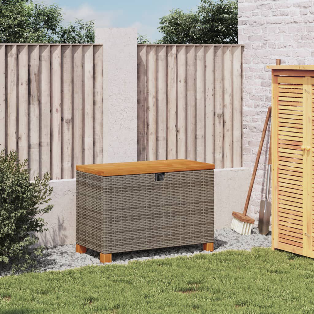 vidaXL Κουτί Αποθ. Κήπου Γκρι 80x40x48 εκ. Συνθ. Ρατάν/Μασίφ Ακακία