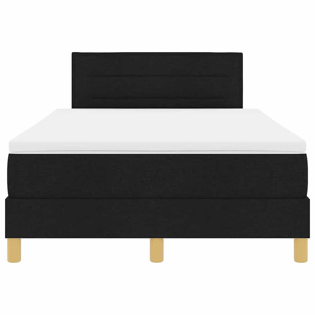 vidaXL Κρεβάτι με ελατήρια με στρώμα Μαύρο 120 x 190 cm ύφασμα