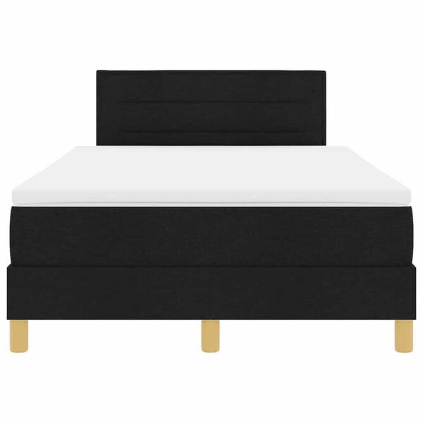 vidaXL Κρεβάτι με ελατήρια με στρώμα Μαύρο 120 x 190 cm ύφασμα