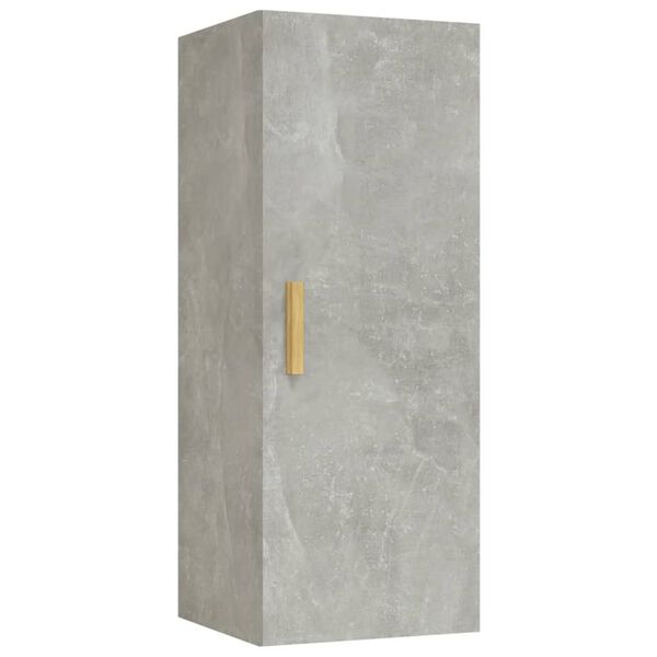 vidaXL Ντουλάπι Τοίχου Γκρι Σκυρ. 34,5x34x90 εκ. Επεξεργασμένο Ξύλο
