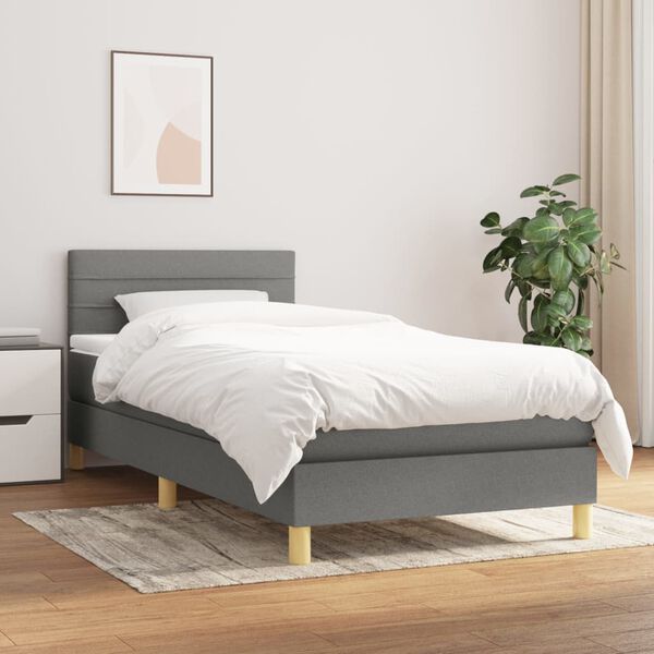vidaXL &Kappa;&rho;&epsilon;&beta;ά&tau;&iota; Boxspring &mu;&epsilon; &Sigma;&tau;&rho;ώ&mu;&alpha; &Sigma;&kappa;&omicron;ύ&rho;&omicron; &Gamma;&kappa;&rho;&iota; 90x200 &epsilon;&kappa;. &Upsilon;&phi;&alpha;&sigma;&mu;ά&tau;&iota;&nu;&omicron;