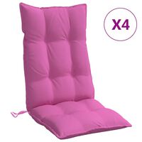 vidaXL Μαξιλάρια Καρέκλας με Ψηλή Πλάτη 4 τεμ. Ροζ από Ύφασμα Oxford