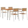 vidaXL Σέτ φαγητού για κήπο 5 pcs Καφέ Μασίφ ξύλο teak