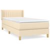 vidaXL Κρεβάτι Boxspring με Στρώμα Κρεμ 80 x 200 εκ. Υφασμάτινο