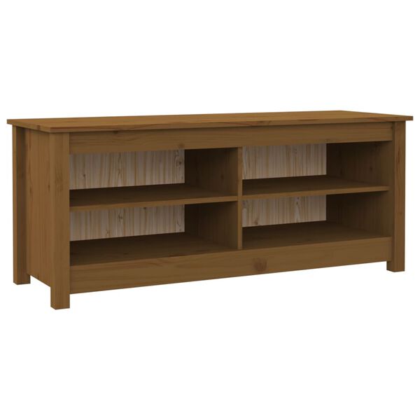 vidaXL Παπουτσοθήκη Μελί 110x38x45,5 εκ. από Μασίφ Ξύλο Πεύκου