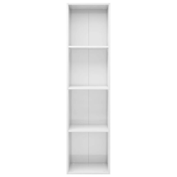 vidaXL Βιβλιοθήκη/Έπιπλο TV Γυαλιστερό Λευκό 36x30x143 εκ. Επεξ. Ξύλο