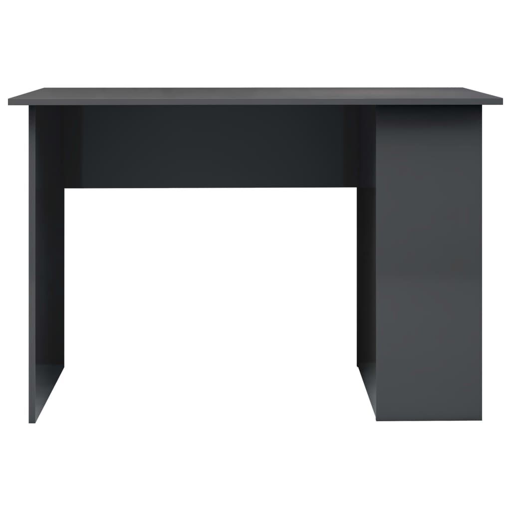 vidaXL Γραφείο Γυαλιστερό Γκρι 110 x 60 x 73 εκ. από Μοριοσανίδα