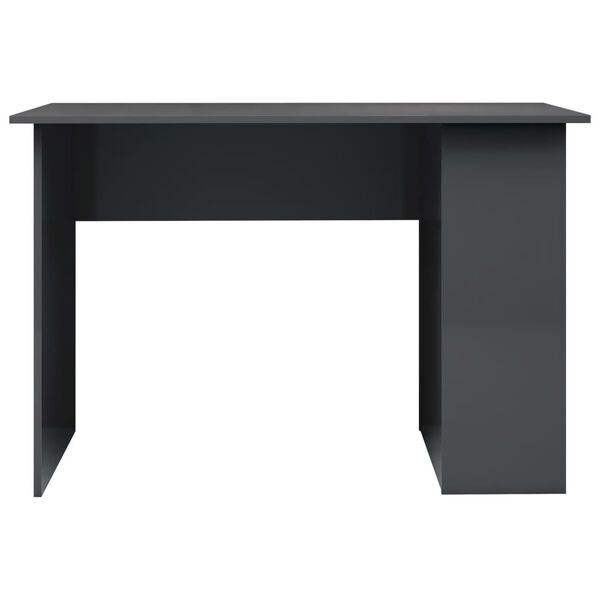 vidaXL Γραφείο Γυαλιστερό Γκρι 110 x 60 x 73 εκ. από Μοριοσανίδα
