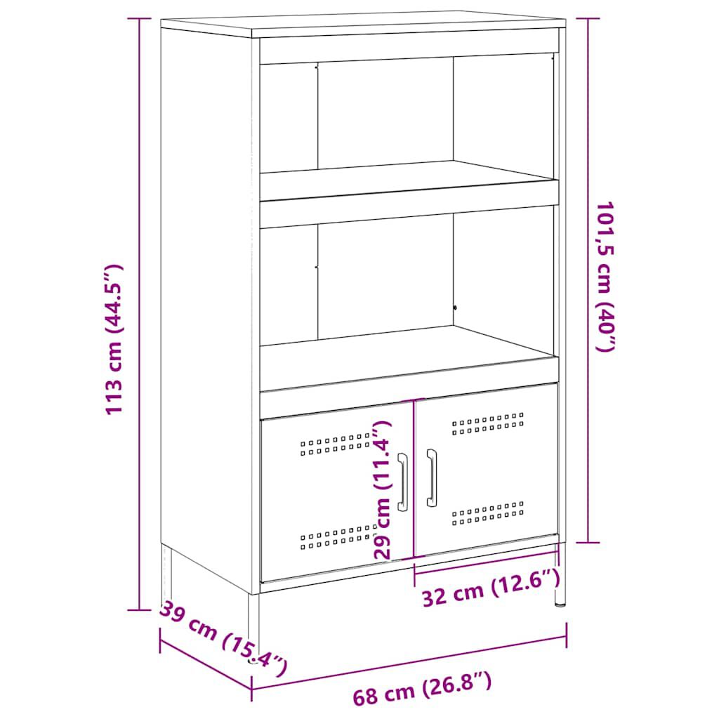 vidaXL Ραφιέρα Ροζ 68x39x113 εκ. από Ατσάλι