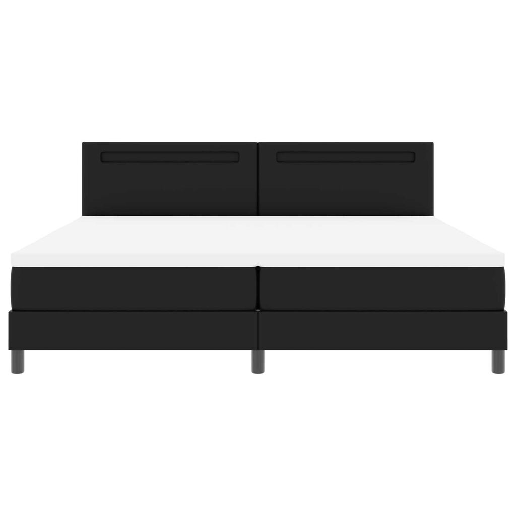 vidaXL Κρεβάτι με Στρώμα με στρώμα Μαύρο 200 x 200 cm Τεχνητό δέρμα