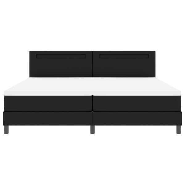 vidaXL Κρεβάτι με Στρώμα με στρώμα Μαύρο 200 x 200 cm Τεχνητό δέρμα