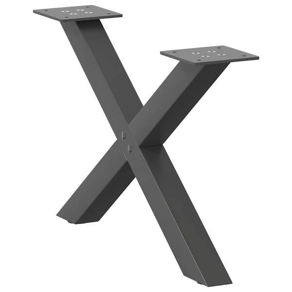 vidaXL Πόδια Τραπεζιού Σαλονιού σε Σχήμα Χ, 2 τεμ. Ανθρακί 50x(30-31) εκ. Ατσάλι