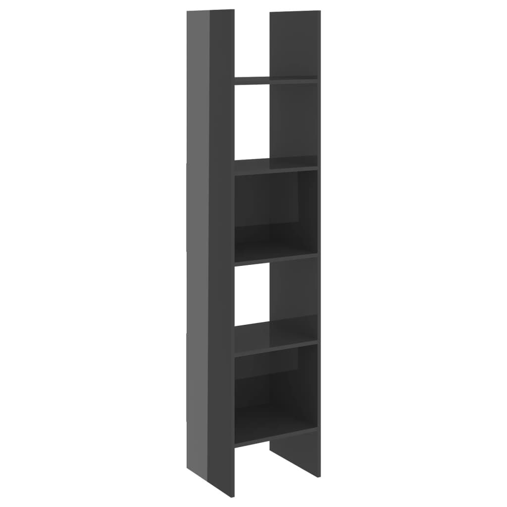 vidaXL Βιβλιοθήκη Γυαλιστερό Γκρι 40 x 35 x 180 εκ. από Μοριοσανίδα