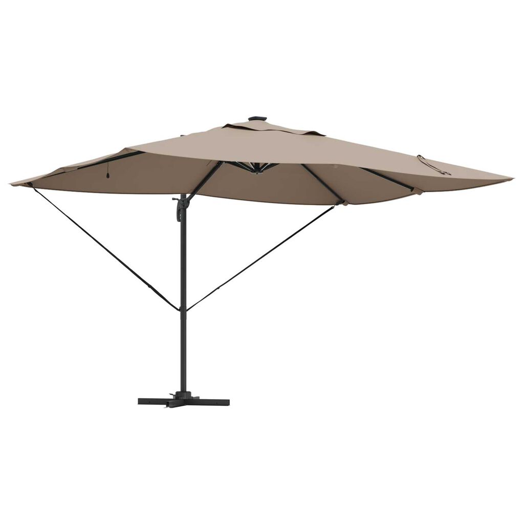 vidaXL Ομπρέλα με βραχίονα Roma με LEDs Ταμπά 352x251x265 cm Αλουμίνιο