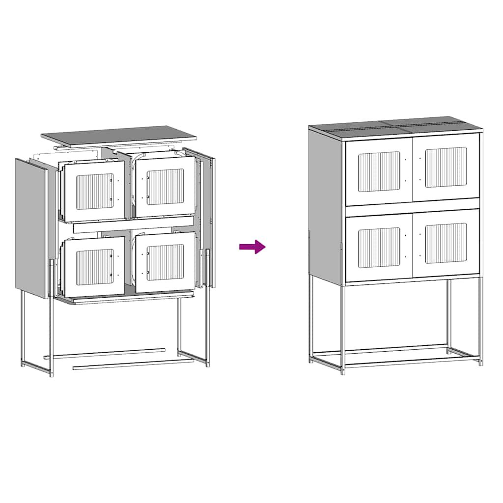 vidaXL Highboard Μουστάρδα κίτρινη 68x39x107 cm Χάλυβας