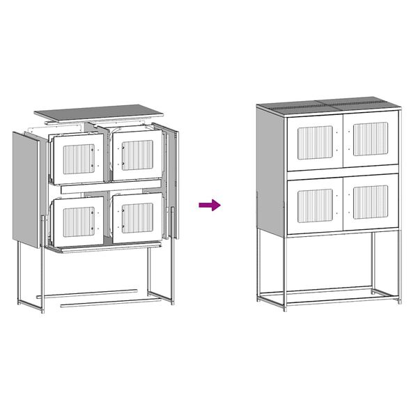 vidaXL Highboard Μουστάρδα κίτρινη 68x39x107 cm Χάλυβας