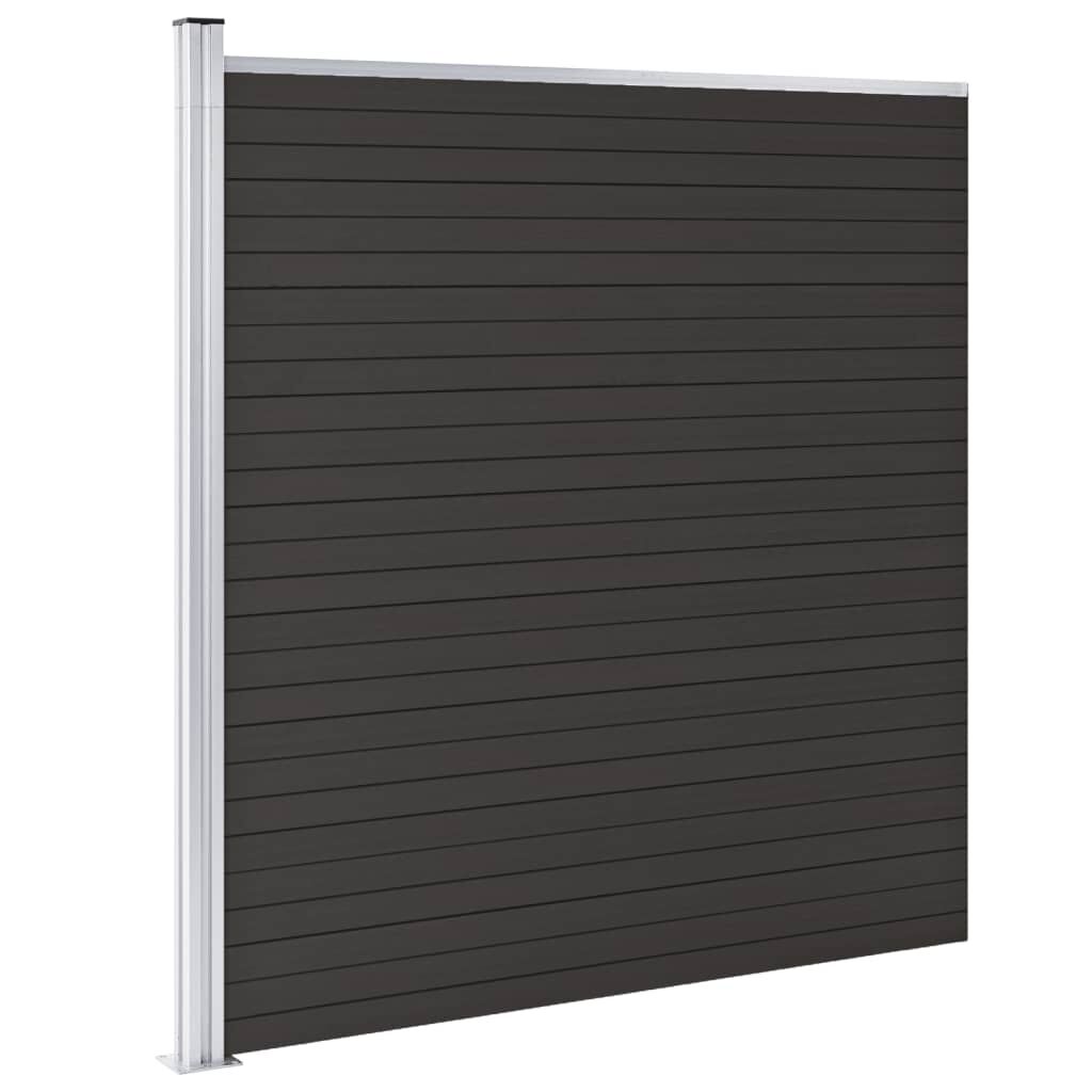 vidaXL Πάνελ Περίφραξης Μαύρο 175 x 186 εκ. από WPC