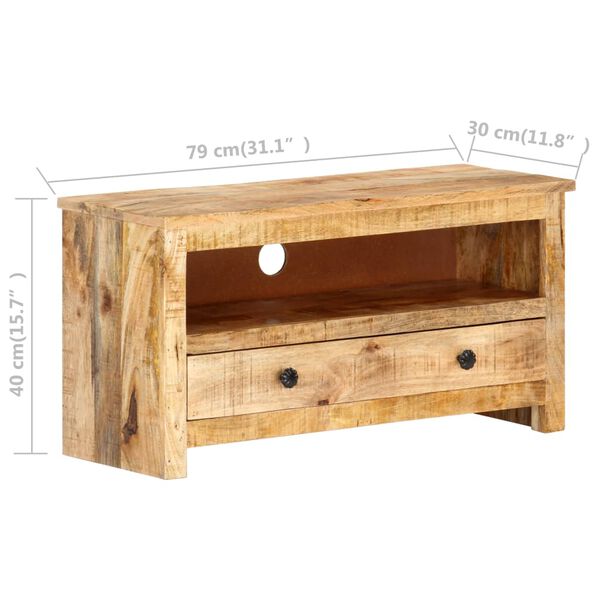 vidaXL Έπιπλο Τηλεόρασης 79 x 30 x 40 εκ. από Ακατέργαστο Ξύλο Μάνγκο