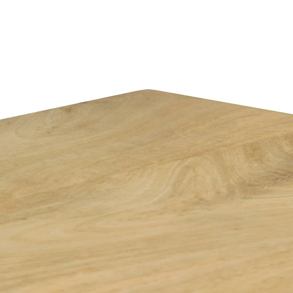 vidaXL Τραπεζαρία 115 x 55 x 76 εκ. από Μασίφ Ξύλο Μάνγκο και Ατσάλι