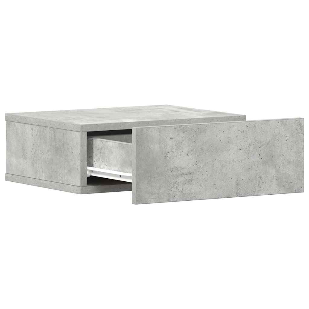 vidaXL Κομοδίνο Κρεμαστό Γκρι Σκυροδέματος 40x30x15 εκ. από Επεξ. Ξύλο