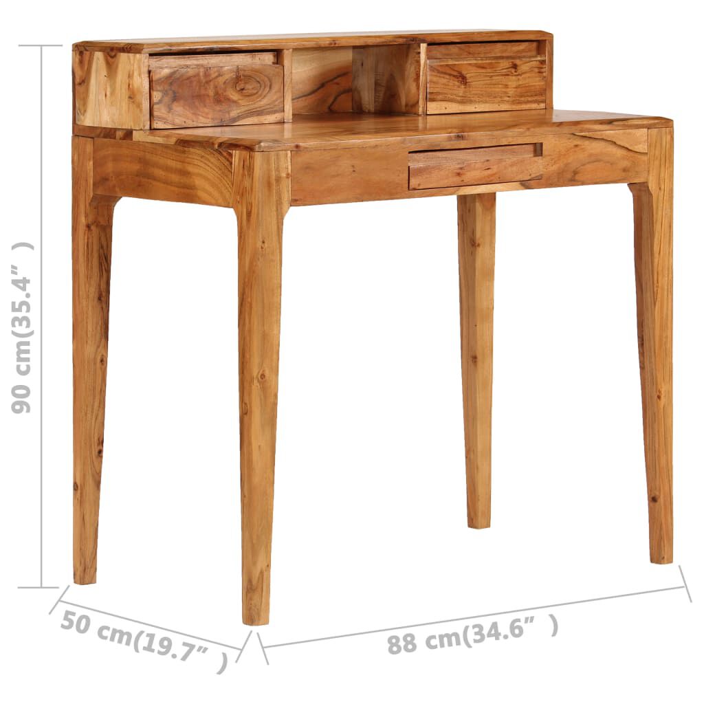 vidaXL Σεκρετέρ με Συρτάρια 88 x 50 x 90 εκ. από Μασίφ Ξύλο