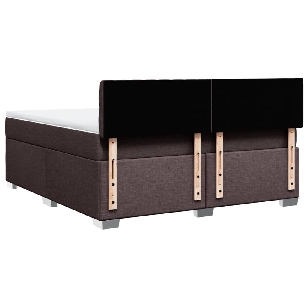 vidaXL Κρεβάτι Boxspring με Στρώμα Σκούρο Καφέ 180x200 εκ Υφασμάτινο