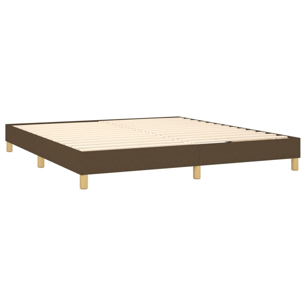 vidaXL Κρεβάτι Boxspring με Στρώμα & LED Σκ.Καφέ 160x200 εκ Υφασμάτινο