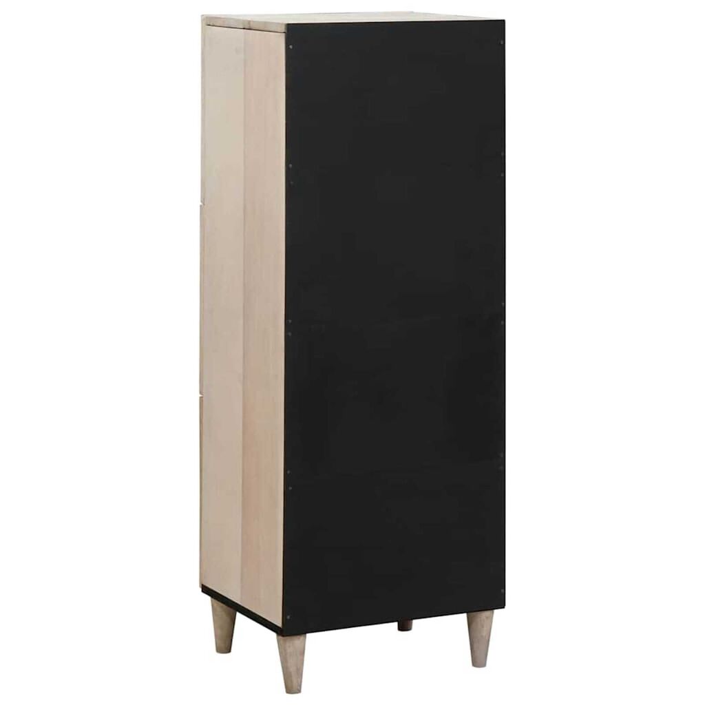 vidaXL Highboard με ράφι Λευκό 40 x 33 x 110 εκ Μασίφ ξύλο μάνγκο