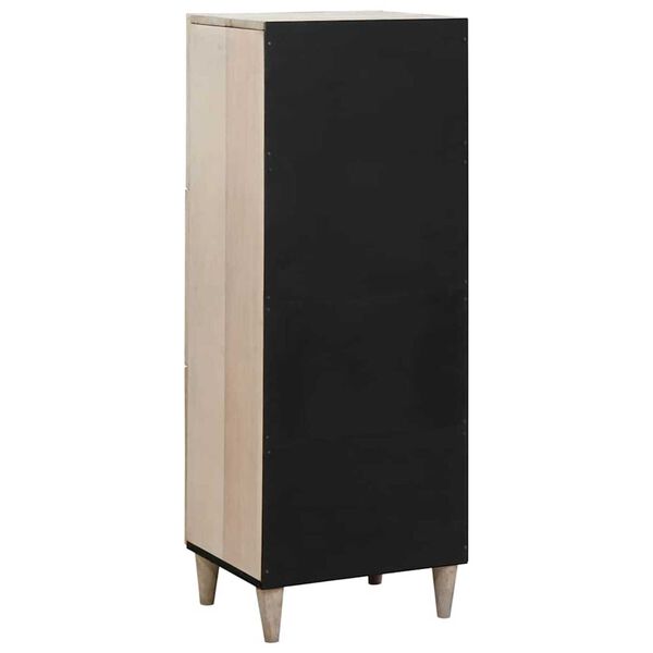 vidaXL Highboard με ράφι Λευκό 40 x 33 x 110 εκ Μασίφ ξύλο μάνγκο