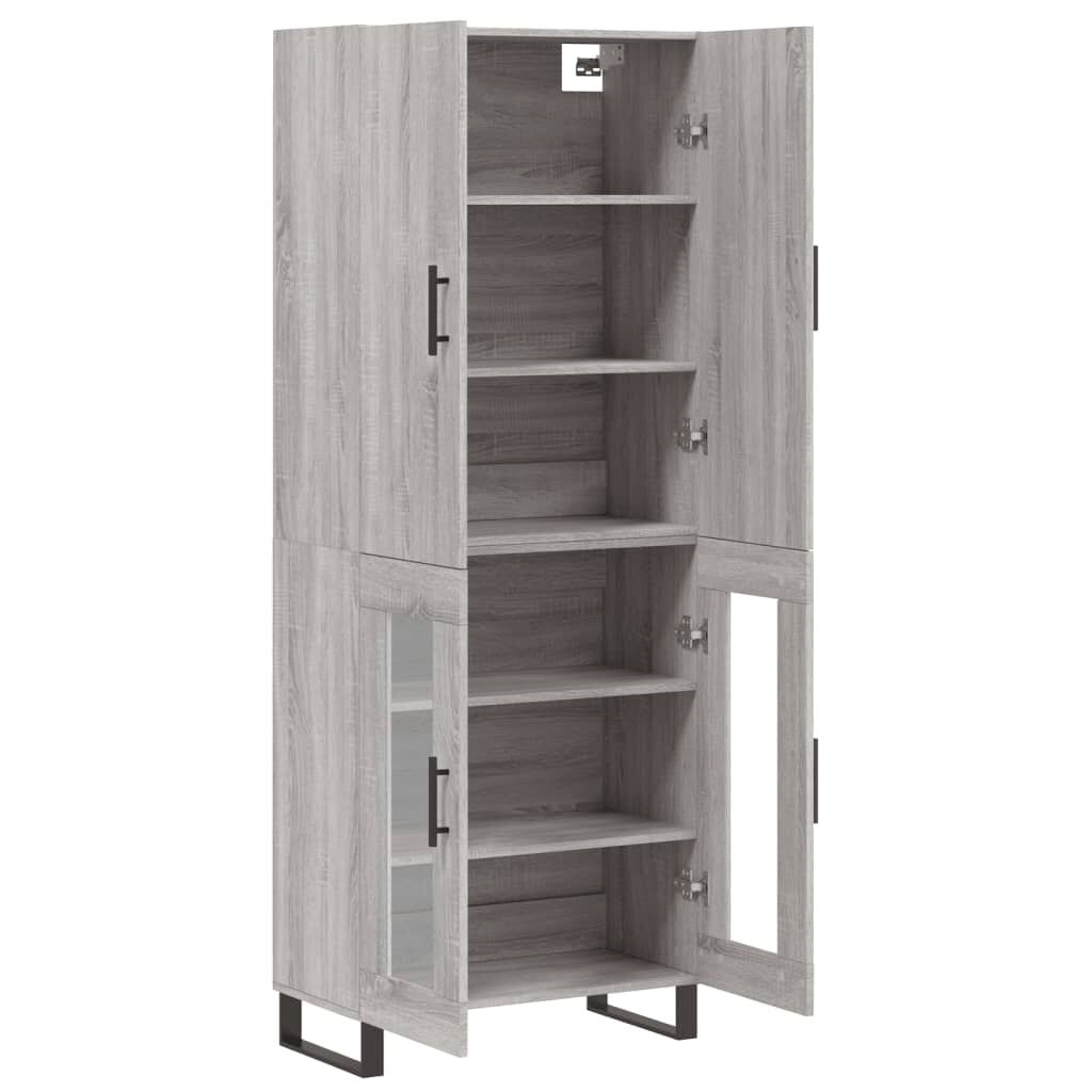 vidaXL Ντουλάπι Γκρι Sonoma 69,5 x 34 x 180 εκ. Επεξεργασμένο Ξύλο