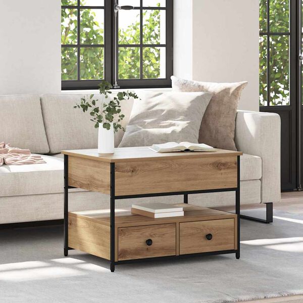 vidaXL &Tau;&rho;&alpha;&pi;&epsilon;&zeta;ά&kappa;&iota; &sigma;&alpha;&lambda;&omicron;&nu;&iota;&omicron;ύ &mu;&epsilon; &sigma;&upsilon;&rho;&tau;ά&rho;&iota; Artisan Oak 70 x 50 x 54.5 &epsilon;&kappa;