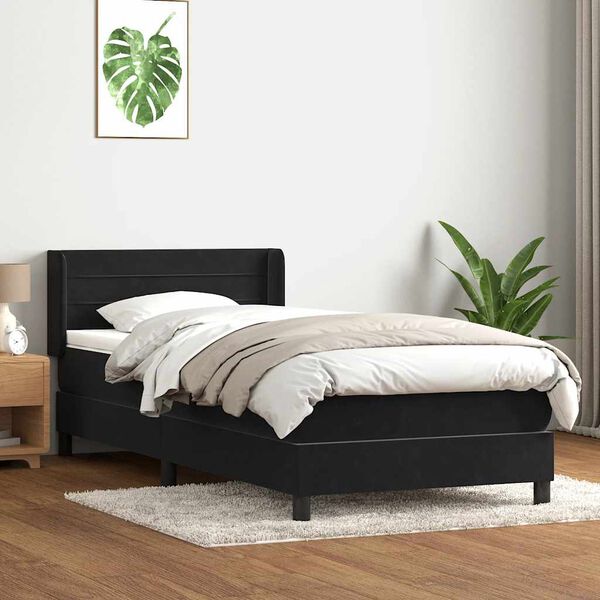 vidaXL &Kappa;&rho;&epsilon;&beta;ά&tau;&iota; Boxspring &mu;&epsilon; &Sigma;&tau;&rho;ώ&mu;&alpha; &Mu;&alpha;ύ&rho;&omicron; 80x220 &epsilon;&kappa;. &Beta;&epsilon;&lambda;&omicron;ύ&delta;&iota;&nu;&omicron;